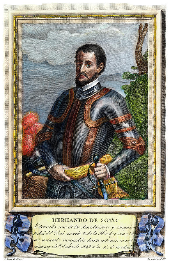 Portrait Drawing - HERNANDO de SOTO, 1500-1542 by Granger