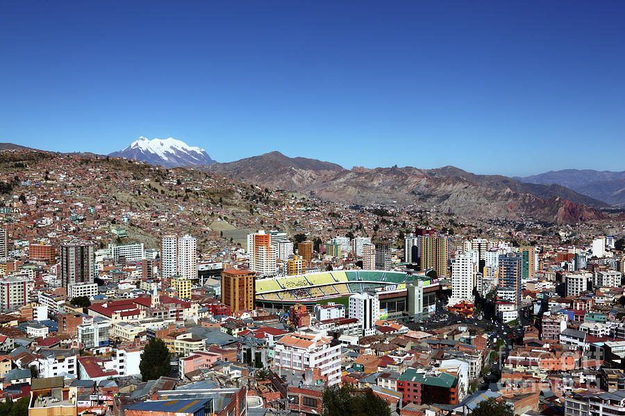 Hernando Siles Stadium and Miraflores La Paz Bolivia Photograph by James Brunker