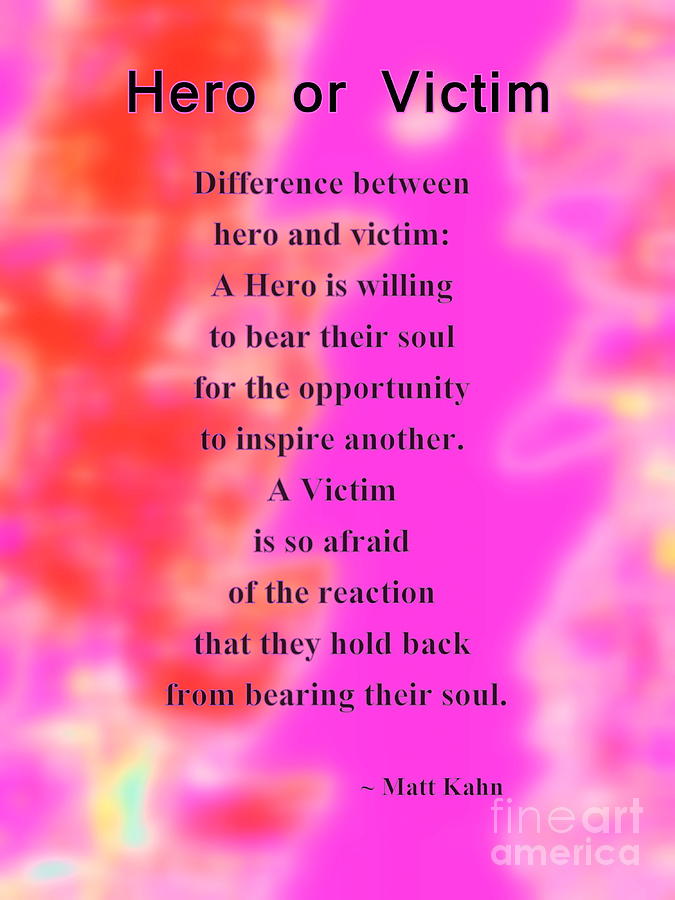 Hero or Victim Photograph by Sybil Staples