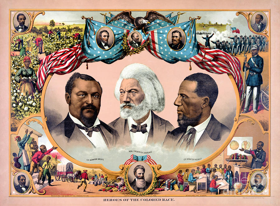 Vintage Painting - Heroes of the colored race Poster 1881 Restored by Vintage Treasure