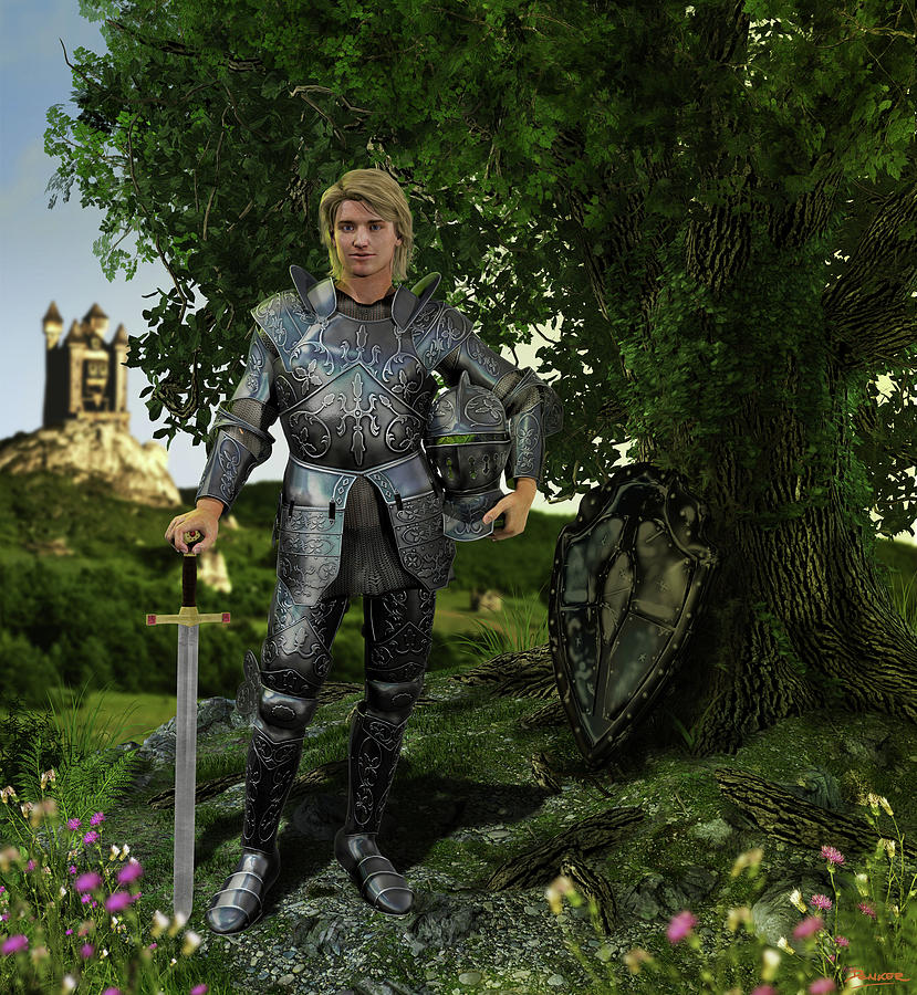 Heroic Medieval Knight in Battle Armour Digital Art by Oliver Denker - Fine  Art America