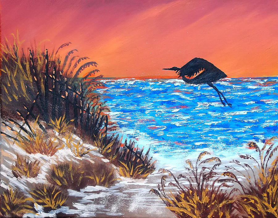 Heron Beach Painting