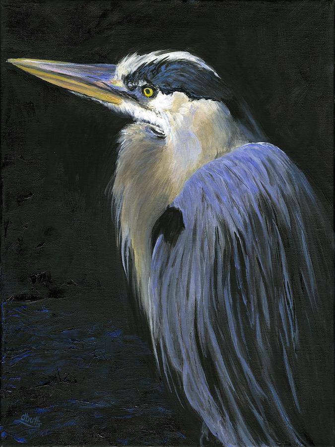 Heron By Moonlight Painting by Deborah Butts