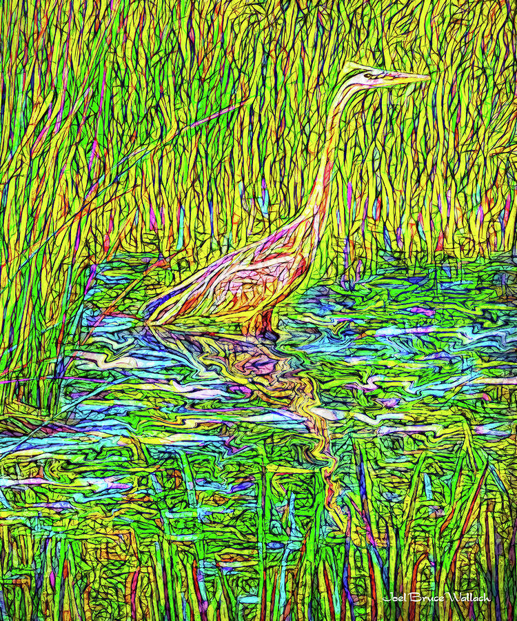 Heron In Deep Stillness Digital Art by Joel Bruce Wallach