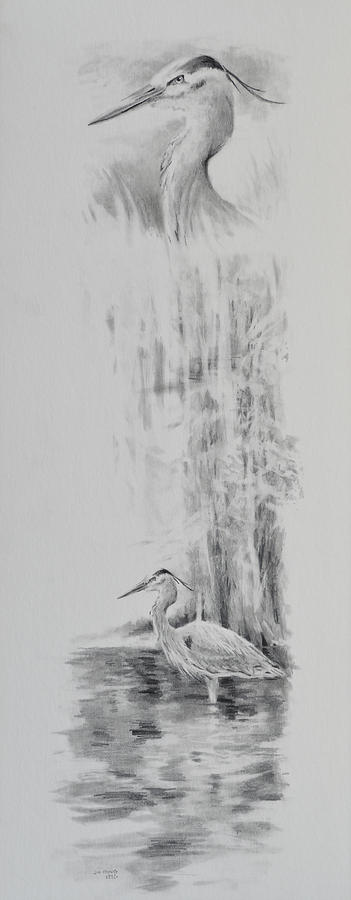Heron Painting - Heron by Jim Young 
