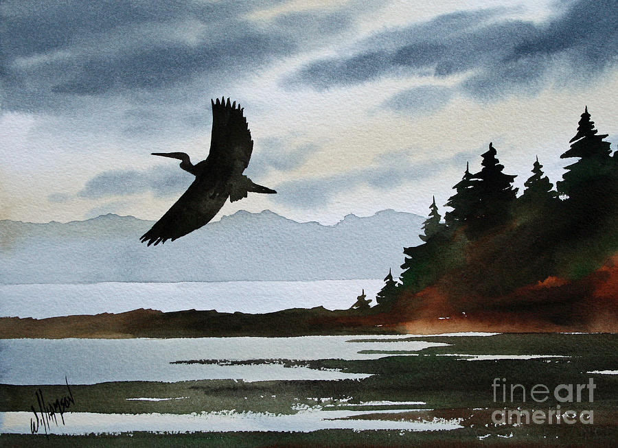 Heron Silhouette Painting by James Williamson