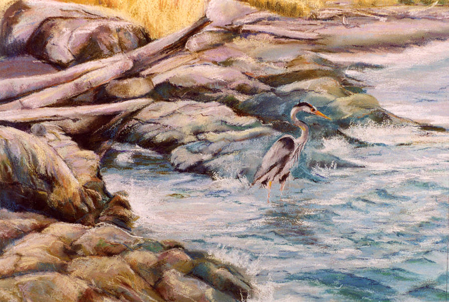 Heron Painting by Synnove Pettersen