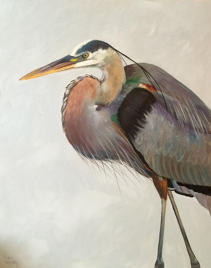 Heron Walk Painting by Karen Langley | Fine Art America