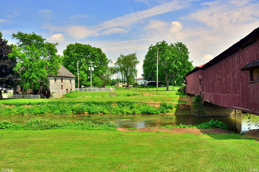 Herrs Grist Mill And Covered Bridge Photograph by Lisa Wooten