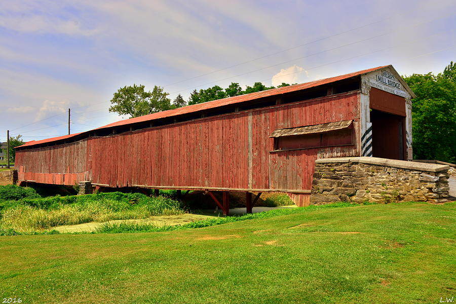 Herrs Mill Covered Bridge Photograph by Lisa Wooten