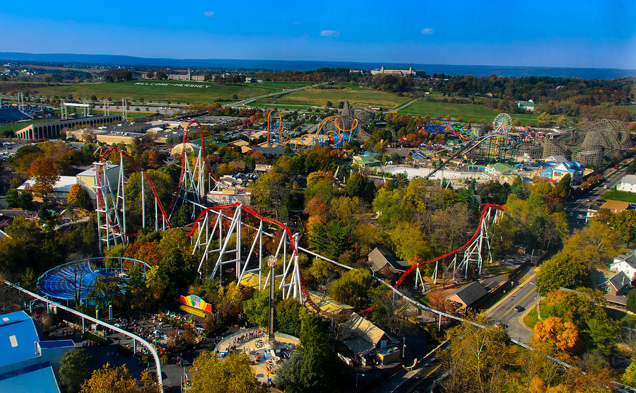 Hershey Amusement Park Aerial Photograph by Robert Cook