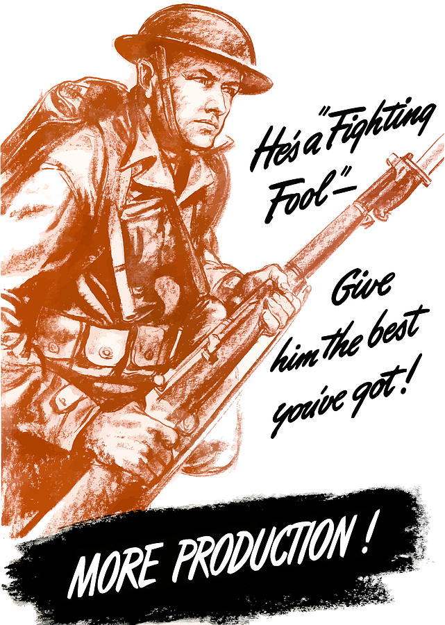 American Soldier Painting - Hes A Fighting Fool - More Production by War Is Hell Store