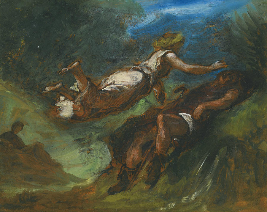 Hesiod and the Muse Painting by Eugene Delacroix