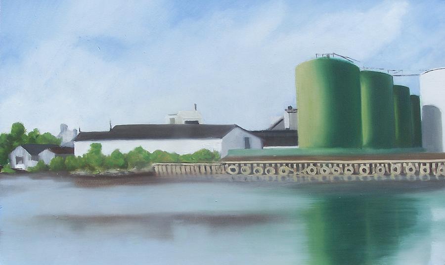New Jersey Painting - Hess Tanks from Costco by Ron Erickson New Jersey Painting - Hess Tanks from Costco by Ron Erickson