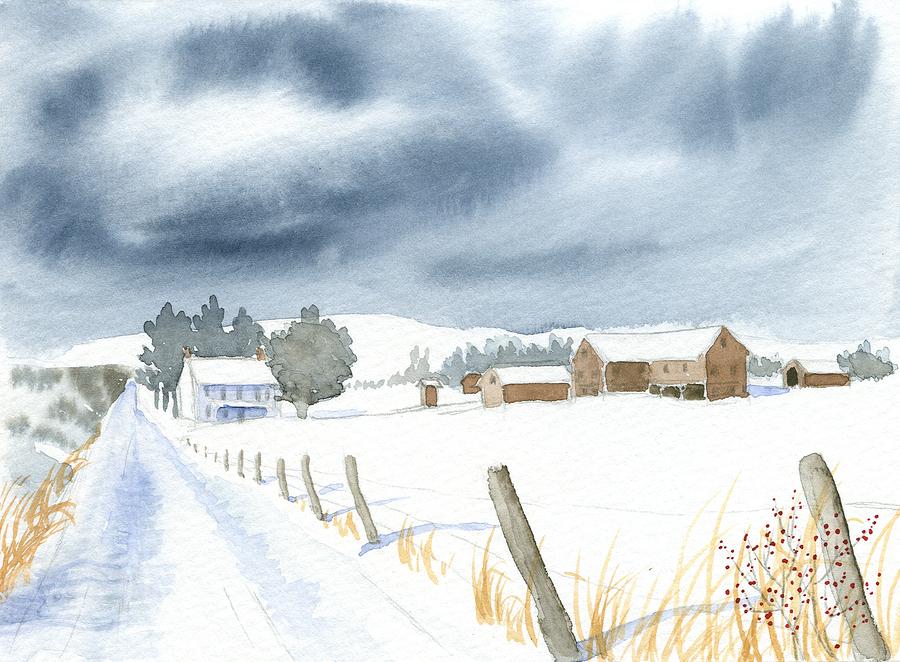 Winter Painting - Hester Homeplace by Denise Hoff Winter Painting - Hester Homeplace by Denise Hoff