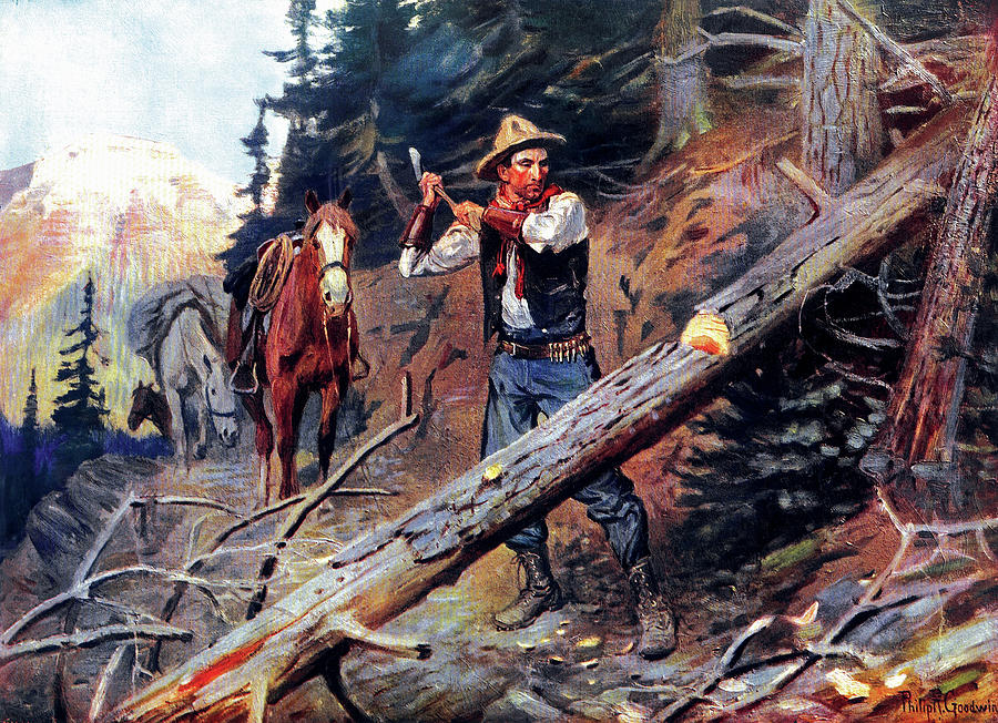 Hewing The Way Painting by Philip R Goodwin