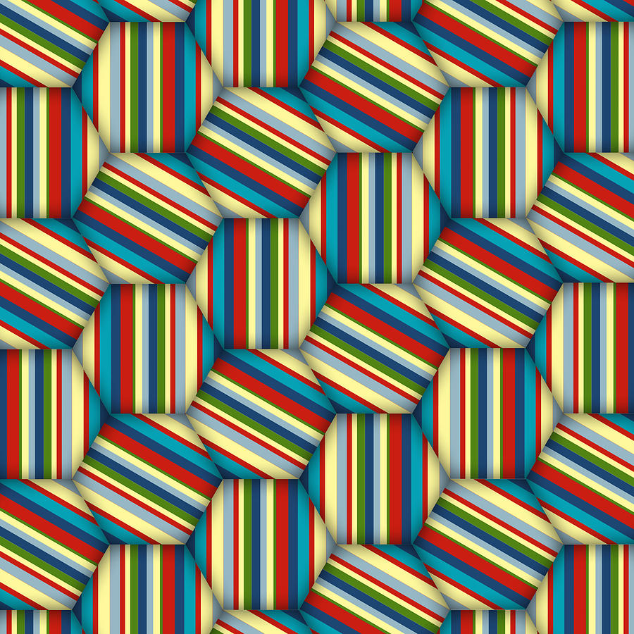 Hexagon Stripe Digital Art by Deborah Runham