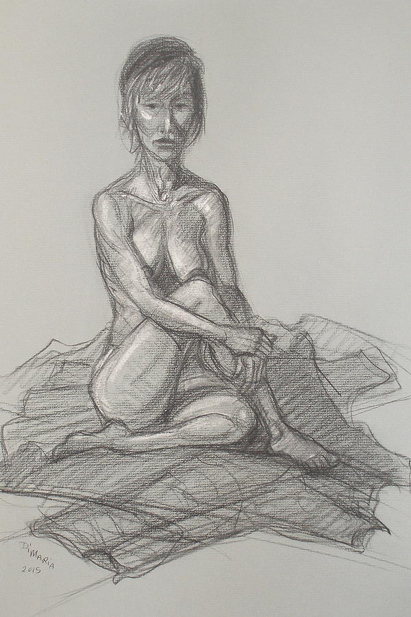 Hey Yong Seated Drawing by Donelli  DiMaria