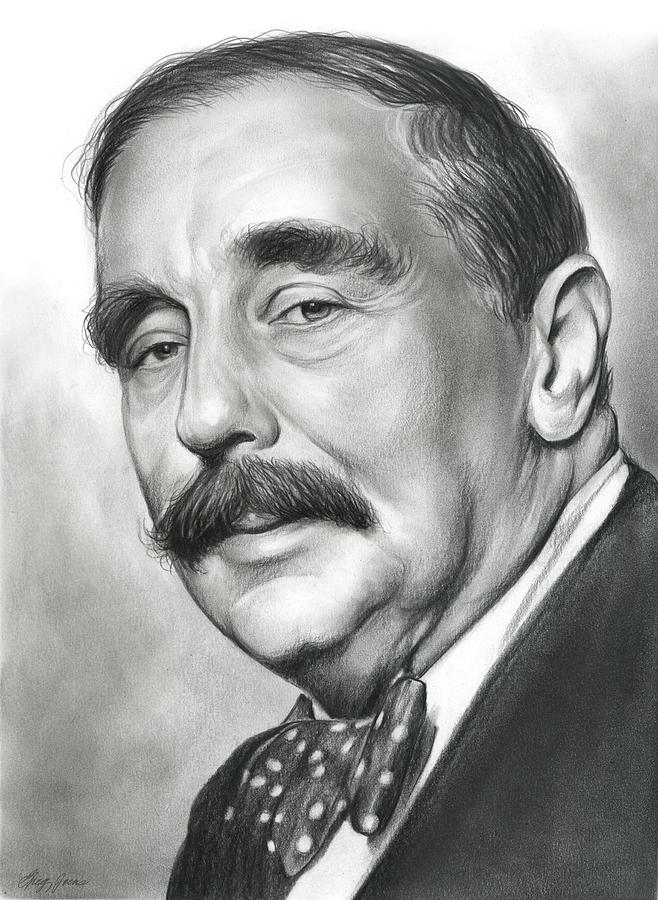 H.G. Wells Drawing by Greg Joens