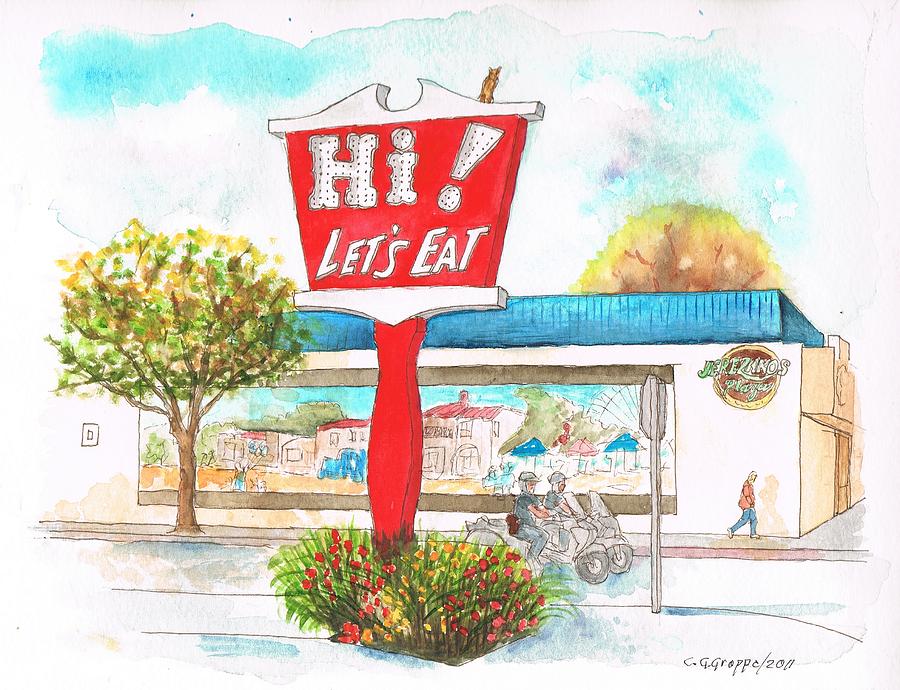 Hi Lets Eat Coffee Shop in Lompoc, California Painting by Carlos G Groppa