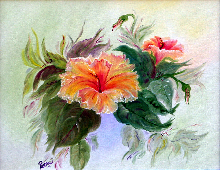 Hibiscus 2 Painting by Gwen Rose - Fine Art America