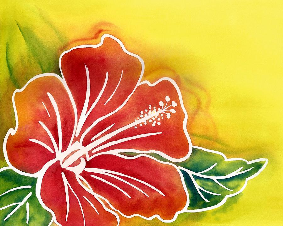 Hibiscus Abstract Painting by Julie Senf