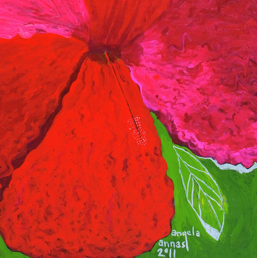 Hibiscus Closeup Painting by Angela Annas