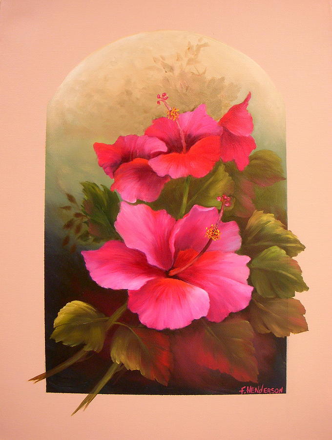Flower Painting - Hibiscus Garden by Francine Henderson Flower Painting - Hibiscus Garden by Francine Henderson