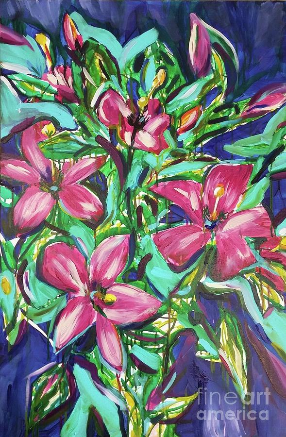 Hibiscus Glory Painting by Catherine Gruetzke-Blais