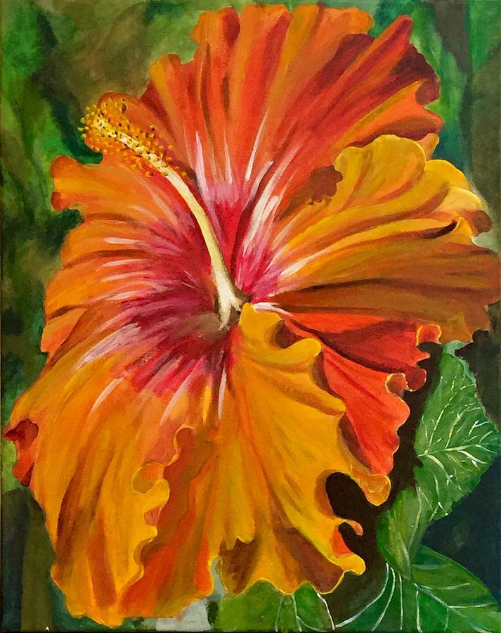 Hibiscus Painting By Mariko Benjamin Fine Art America   Hibiscus Mariko Benjamin 