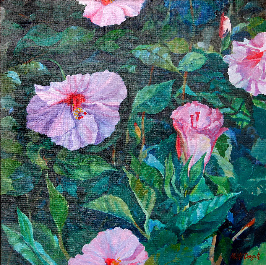Hibiscus Painting by Michael McDougall