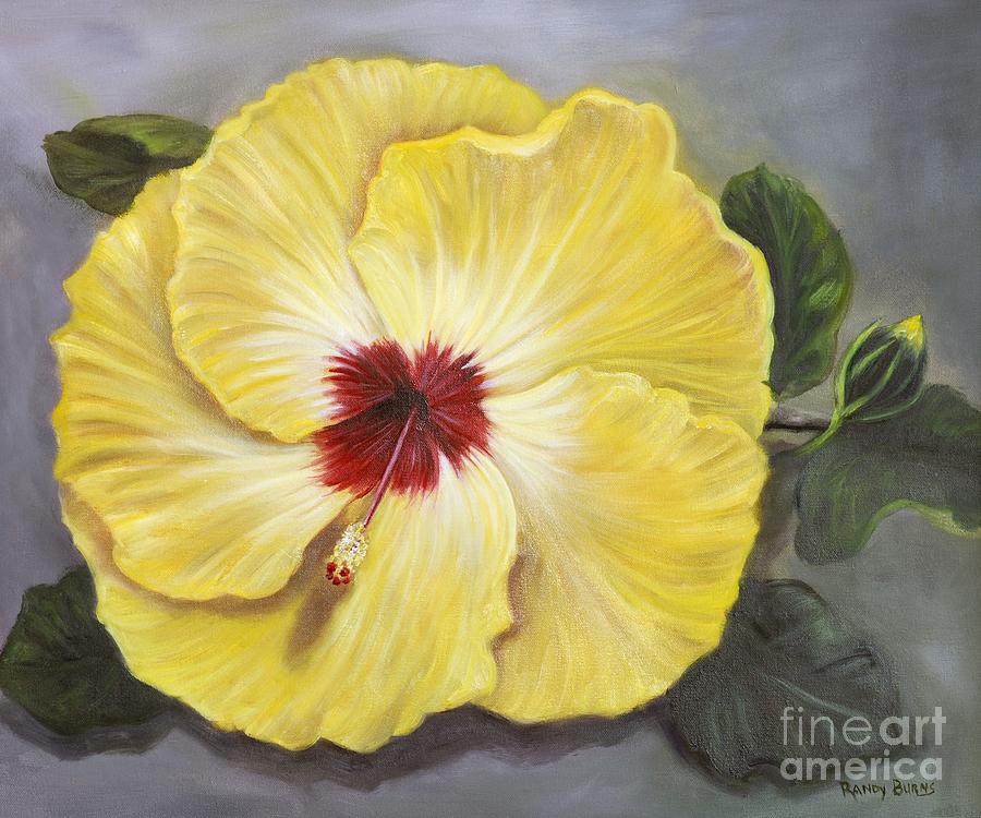 Hibiscus Moon Pie Painting by Rand Burns