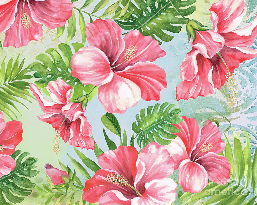 Hibiscus Paradise-JP3966 Painting by Jean Plout