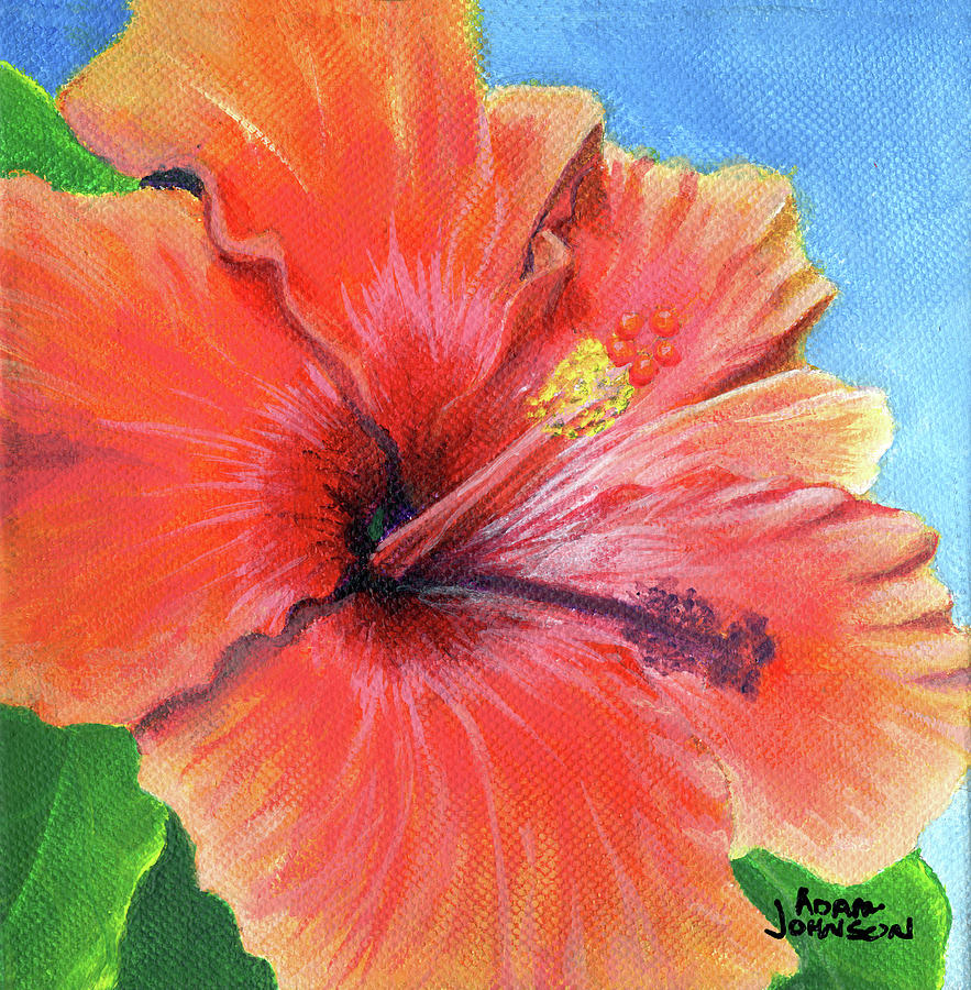 Hibiscus Passion Painting by Adam Johnson