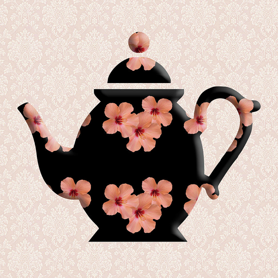 Hibiscus Pattern Teapot Digital Art by Anthony Murphy