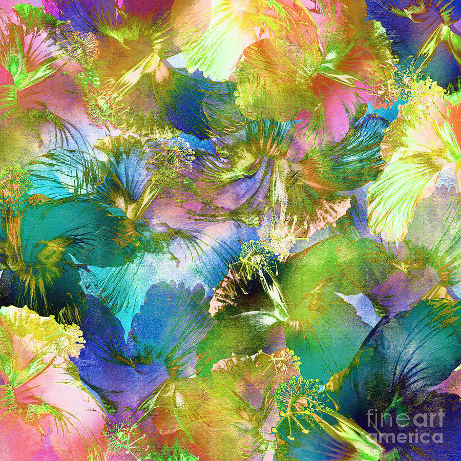 Abstract Digital Art - Hibiscus Trumpets by Klara Acel
