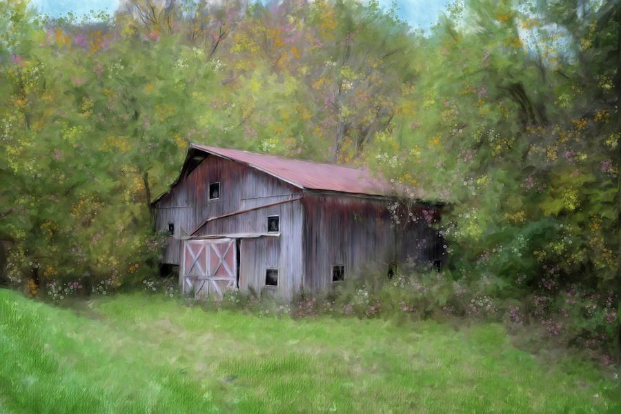 Hidden Barn Mixed Media by Mary Timman