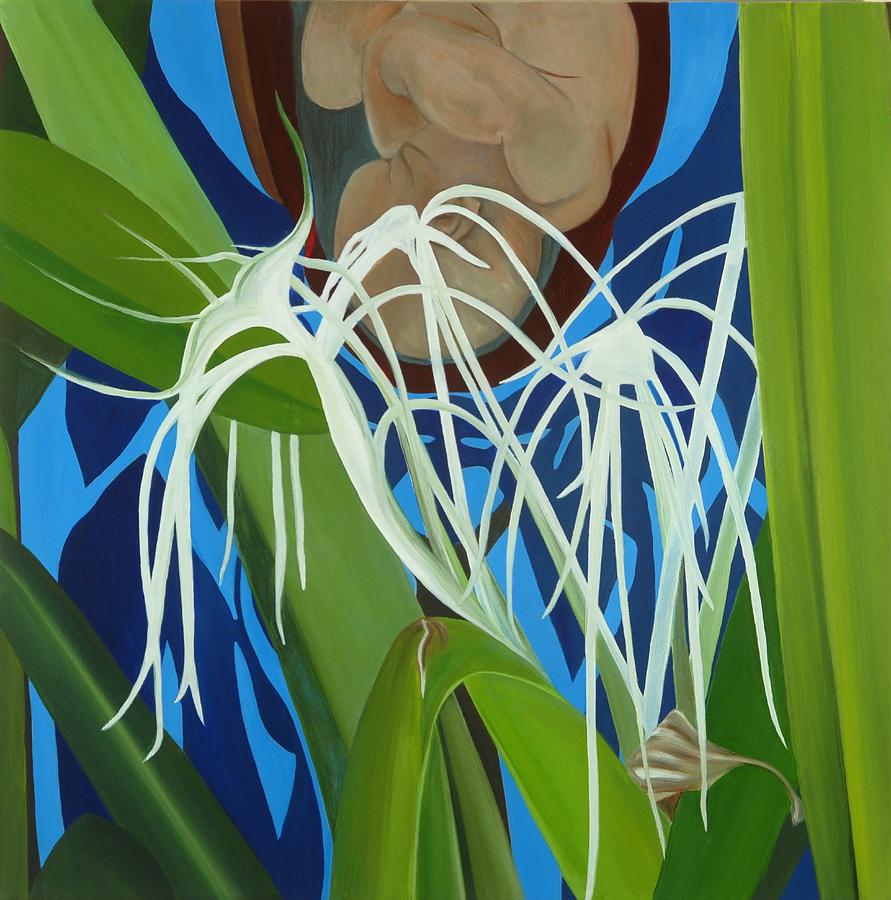 Floral Painting - Hidden Behind II by Sunhee Kim Jung Floral Painting - Hidden Behind II by Sunhee Kim Jung