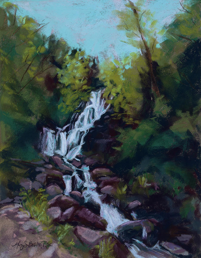 Hidden Falls Painting by Mary Benke