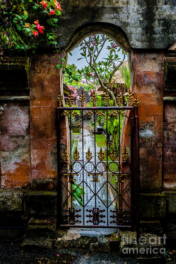 Flower Photograph - Traditional Bali Gate by M G Whittingham