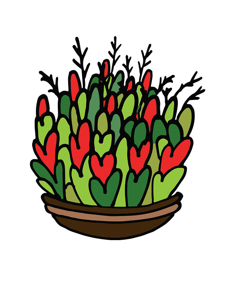 Hidden Hearts Plant Illustration  Digital Art by Irina Sztukowski