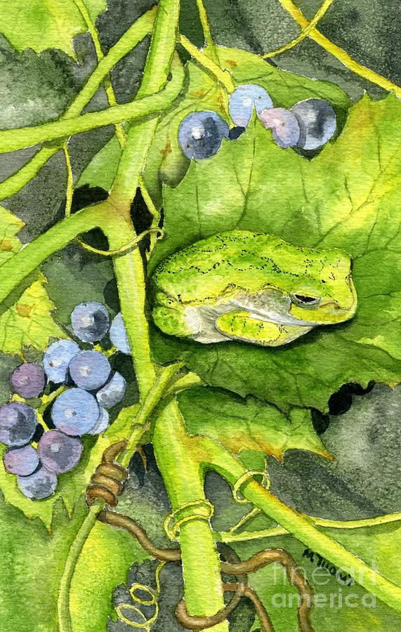 Grape Painting - Hidden III by Mary Tuomi