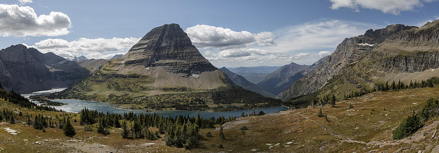 Glacier National Park Photograph - Hidden Lake and Bearhat Mountain Panorama by Belinda Greb