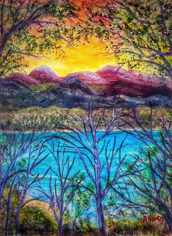Hidden Lake Painting by Anne Sands