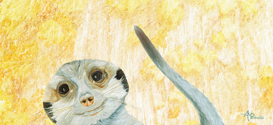 Mammal Painting - Hidden Meerkat by Angeles M Pomata