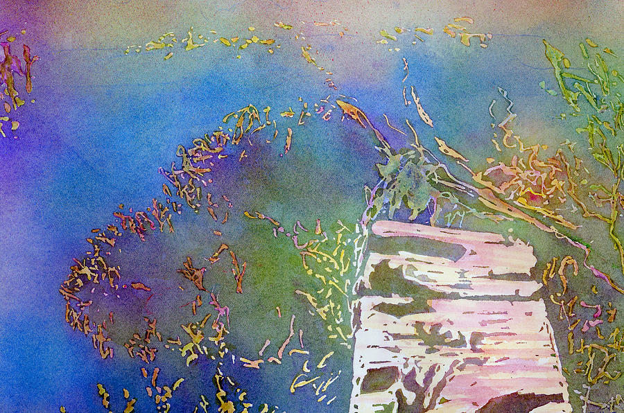 Hidden Pier on Sunlit Stream Painting by Elise Ritter