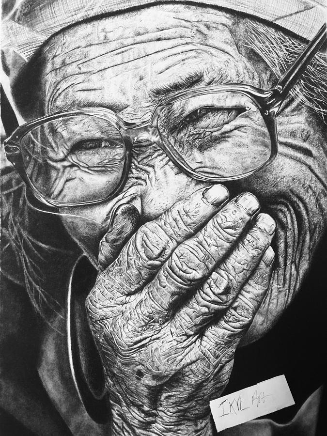 Black And White Drawing - Hidden Smiles by Nathanael Brown