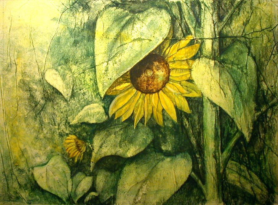 Sunflower Painting - Hidden Sunflower by Sandy Clift