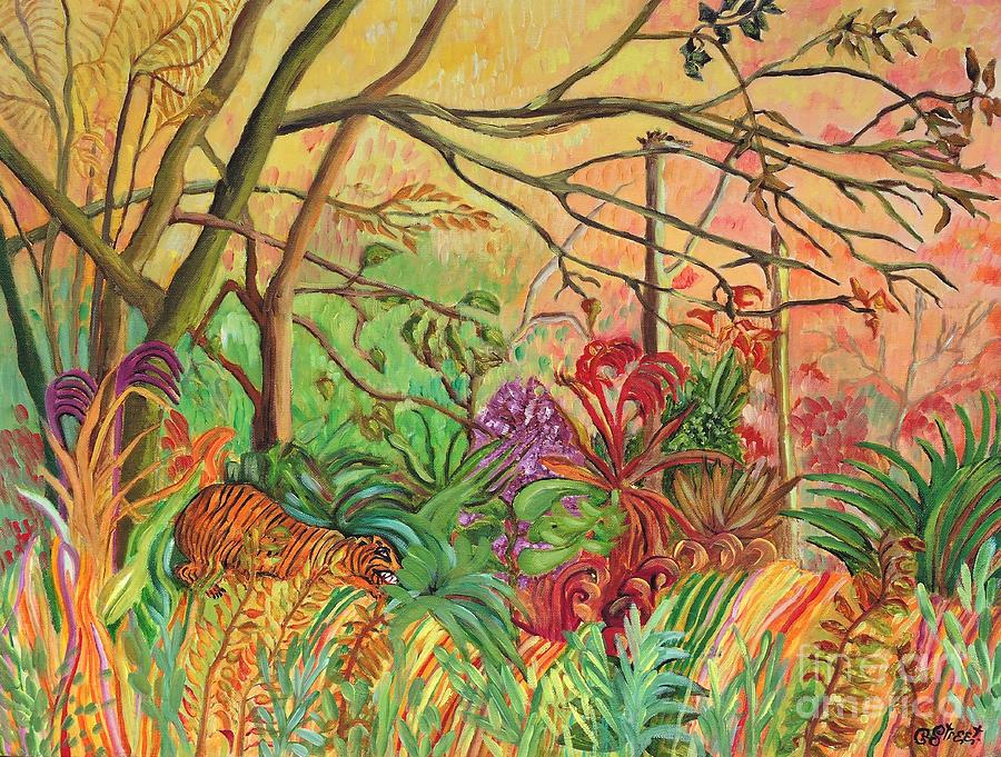 Jungle Painting - Hidden Tiger by Caroline Street