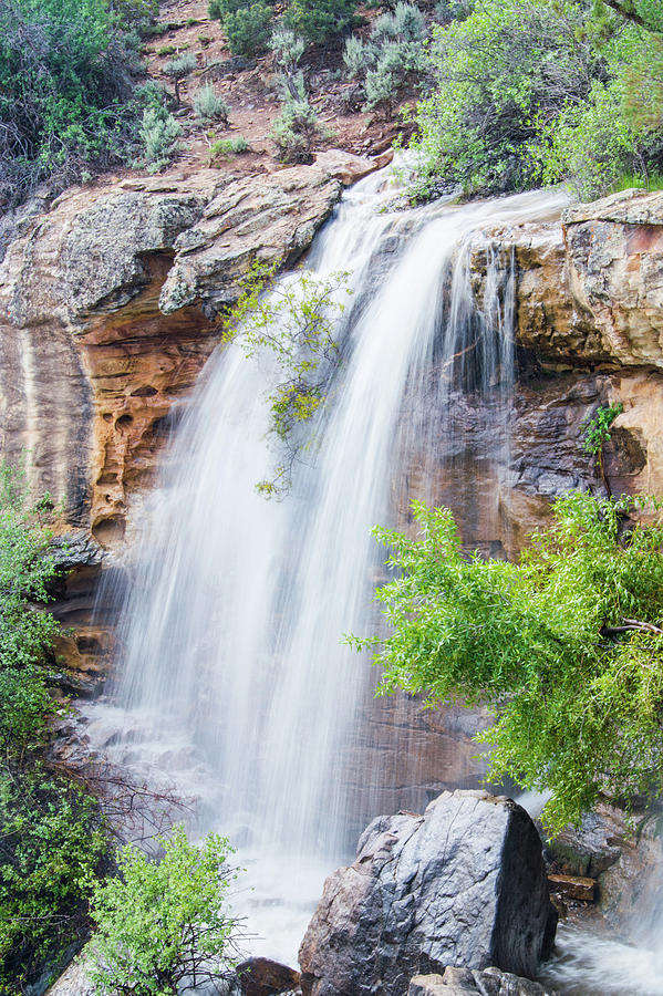 Fall Photograph - Hidden Waterfall 2 by Linda Weyers